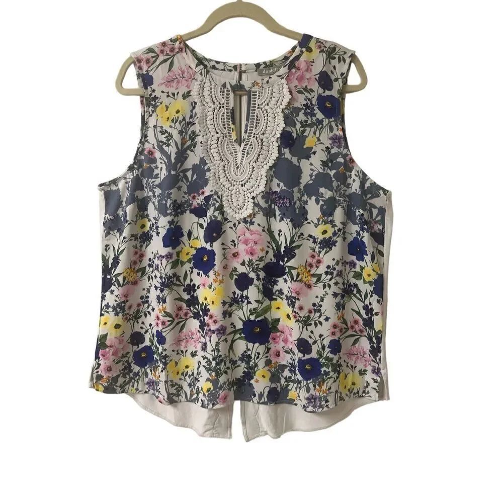 Daniel Rainn floral sleeveless blouse sz XL NWT